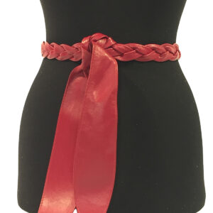 Kırmızı saç örgü deri kemer…